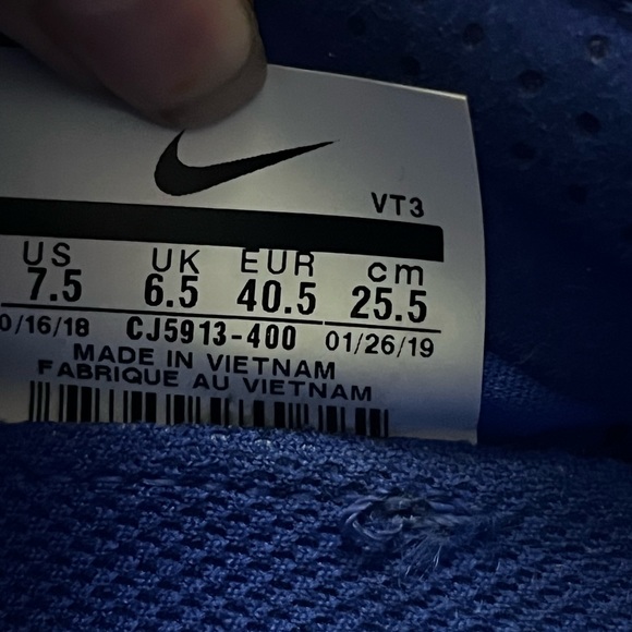 Nike air Vapormax mens running shoes blue and orange CJ5913-400 - Picture 4 of 4